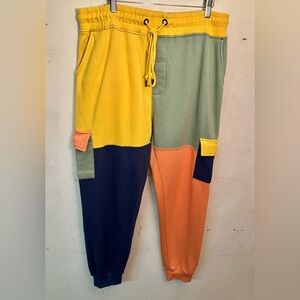 Colorful patchwork sweatpants